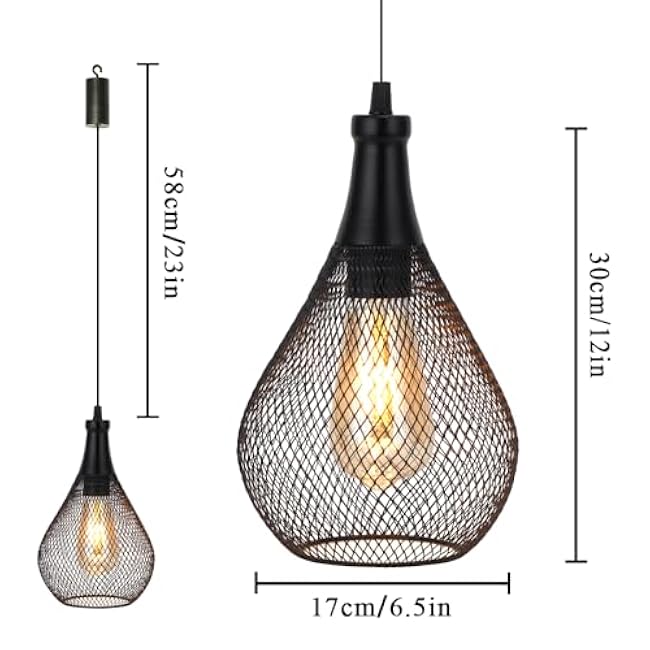 JHY DESIGN Hanging Lamp Battery Operated Cordless Hanging Light Great for Parties Patio Events for Indoors Outdoors(Teardrop Shape)