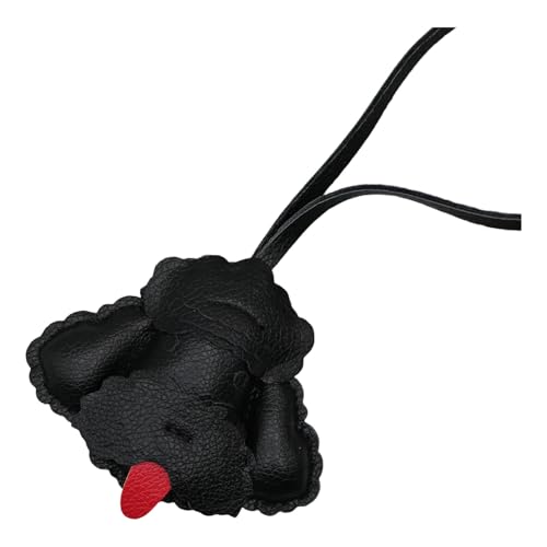 BUBEFSKD Porte-clés charme caniche en cuir PU léger Sacs à la mode pour les amoureux des chiens clés et décoration quotidienne Porte-clés en PU, Noir , taille unique