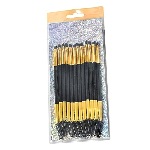 BELLIFFY Dual Purpose Eyebrow Comb Mascara Brush 12pcs Makeup Brush Set for Salon Home Use Golden