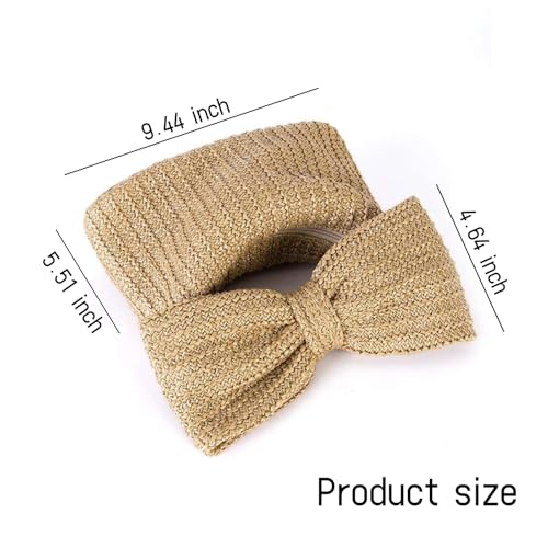 Image of Straw Clutch Purses for Women, Straw Handbag Lady with Bow Woven Clutch Bag for Beach Vacation