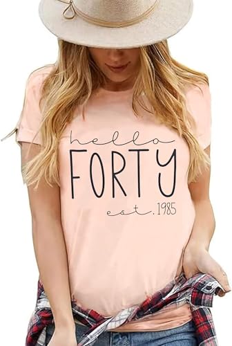 FYAPHION Vintage 1985 T Shirts for Women 40th Birthday Gifts Born in 1985 Tshirt Retro Casual Short Sleeve Tee Tops2