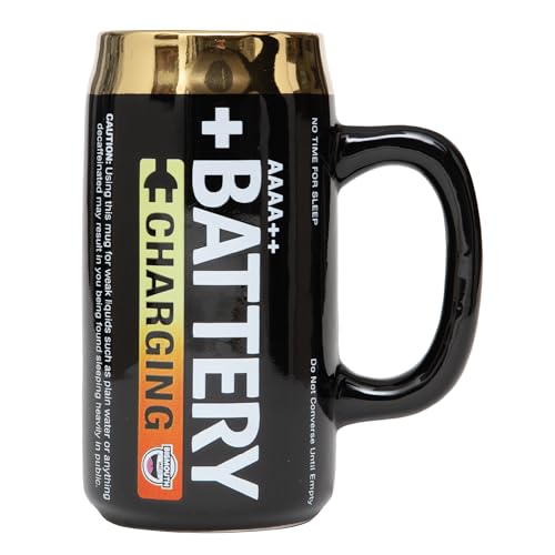 Taza de café divertida BigMouth Inc en forma de batería