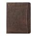 KomalC Leather Portfolio with Zipper Closure | Business Padfolio for Documents, Tablets & Accessories | Vintage Full-Grain Leather Organizer for Professionals