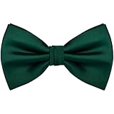 Branduce Dark Green Bow Tie for Men Adjustable Pre-tied Silk Blend Bowties for Wedding Business Party (BB09-29)