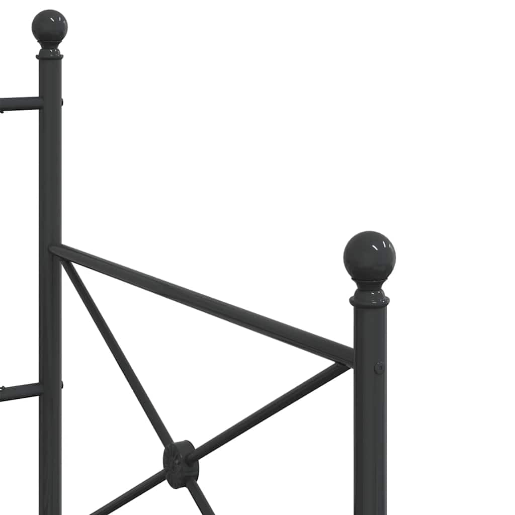 Cama de día sin colchón, color negro, 80 x 200 cm, marco de acero estable, para dormitorio, mueble moderno con espacio de almacenamiento