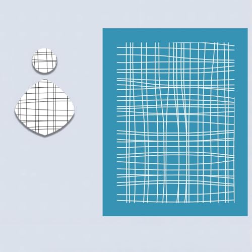MANGOUSONG Screen Printing Kit,10.3x13.9cm Line Silk Screen Stencils for Polymer Clay Reusable Silkscreen Print Kit Mesh Transfer Crafts Printing Jewelry Décor