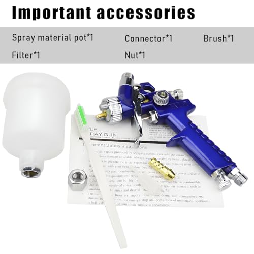 Image of povtii HVLP Spray Gun with 1.0mm Nozzle, Car Detail Paint Air Spray Gun with 125cc Cup, Gravity Feed Paint Gun Sprayer for Vehicle Furniture Surface Painting, Car Accessories
