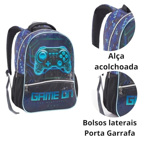 Mochila Escolar Infantil Masculino Game