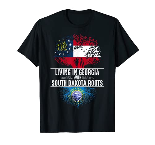 Georgia Home South Dakota Roots State Tree Flag Regalo Camiseta