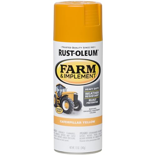 Image of Rust-Oleum 280140 Farm & Implement Spray Paint, 12 oz, Gloss Caterpillar Yellow