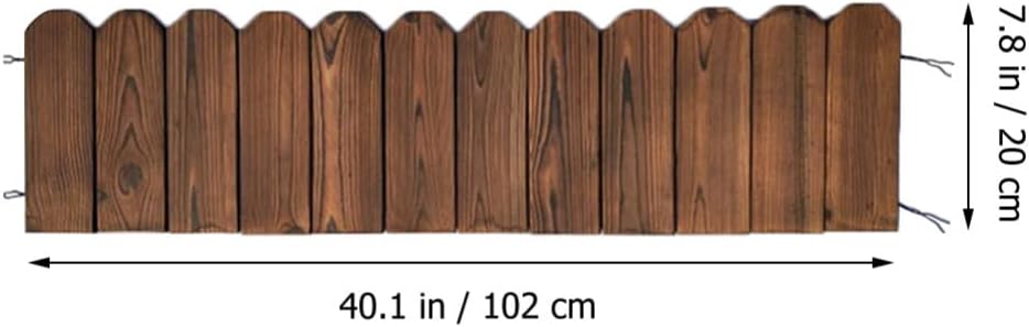 jojofuny 1set Decorative Wooden Garden Fence Border of Easy to Install Landscape Edging for Flowerbeds Yards and Patios Natural Outdoor Decor