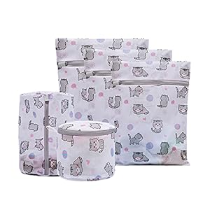 Xducom Katzendesign Netz-Wäschesäcke 5er Set
