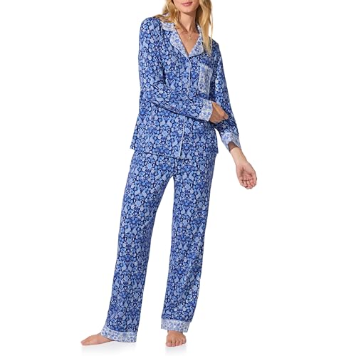 Bed Head PJs Womens Long Sleeve Notch Collar & Pant Sleepwear Pajama Set, Organic Cotton