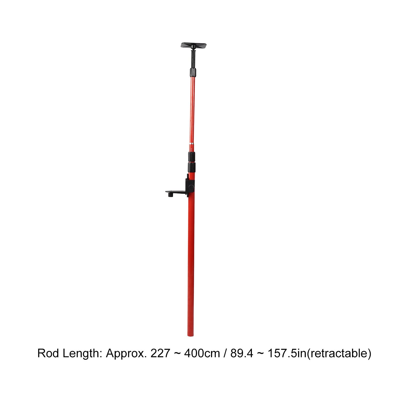 Poste de Nivel Láser, Poste Extensible Multiusos de 4 M Poste de Montaje de Nivel Láser Ajustable Poste de Soporte Telescópico con Montaje Láser/mesa Elevadora para Láseres Giratorios Y de Línea (rojo