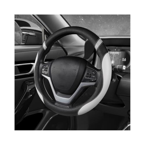 Image of Car Steering Wheel Cover, 15 Inch Premium Leather Breathable Non-Slip Wheels Wrap, Universal Auto Comfortable Steering Wheel Protector for SUV Truck Van, Car Accessories (Gray)