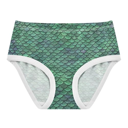 Cotton Girls Underwear Toddlers Mermaid Dragon Scales Green Panties Little Girl Animals Briefs Kids Undies 2t