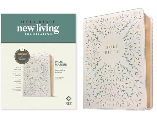 NLT Wide Margin Bible, Filament Enabled (LeatherLike, Grace & Bloom, Red Letter)