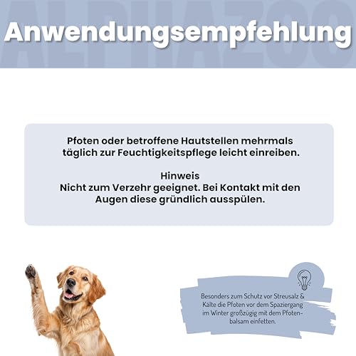 alphazoo Big Paw-ty Pfotenstick 25 g - Pfotenpflege für Hunde - Pfotenbalsam gegen trockene Pfoten - Schutz vor Kälte, Streusalz & Austrocknung - natürliche Pflege mit Kokosöl, Sheabutter & Aloe Vera