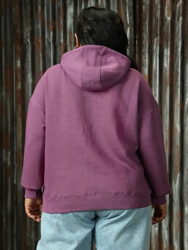 Image of High Star Women Solid Cotton Regular Fit Hood Long Sleeve Sweatshirts