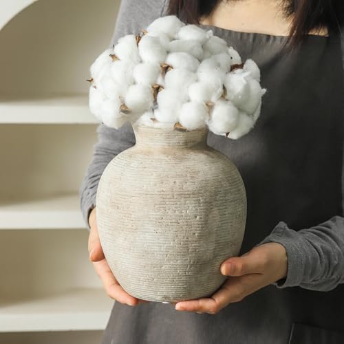 image for Vanselia Ceramic Flower Vase Home Decor - Farmhouse Table Vases Rustic