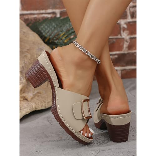 Womens Summer Slipper PU Leather Comfort Mules Outdoor Beach Shoes Vintage Slip Wedge Flowers Comfortable Arch Support Flats Closed Toe Wide Width Mesh Slippers Sandals Clogs4