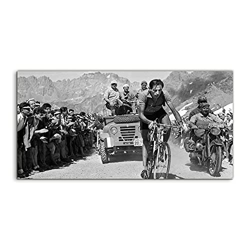 Tableau Tour de France vintage sur verre trempé 140x70 cm décoration murale grand format