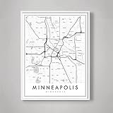 Minneapolis Minnesota Neighborhood City Map Print | Minimalist City Print in multiple sizes 8 x 10, 11 x 14, 16 x 20, 24 x 30 (11 x 14)