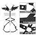 ROIEIIR 2 PCS Women's Body Chest Harness Belt with Angel Wings Sexy Adjustable Leather Body Caged Gothic Waist Harness Belts BDSM Black PU Bondage Leg Garter Roleplay Cosplay Halloween Party Clubwear