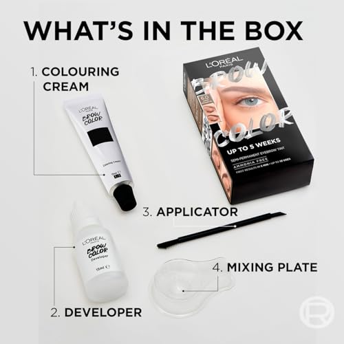 L'Oréal Paris, Semi-Permanent Eyebrow Tint, Lasts up to 5 Weeks, Visible Results in 5 Minutes, Up to 10 Uses, Ammonia Free, Brow colour, Shade: 5.0 Brunette - Image 6