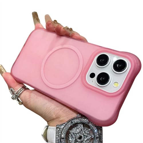 Coque silicone souple antichoc rose avec charge magnétique iPhone 11