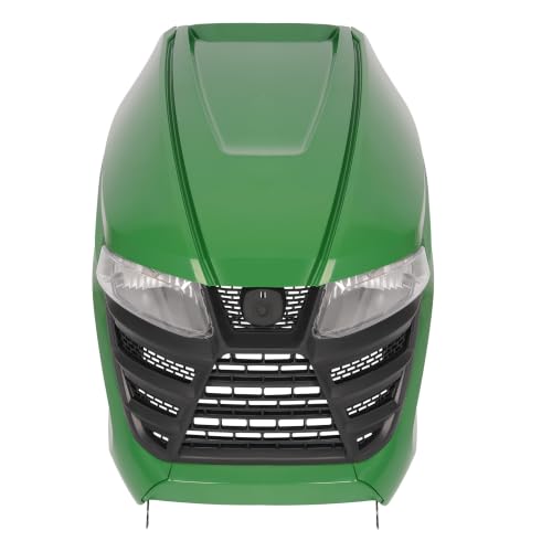 KUAFU Hood Kit Compatible with John Deere X300 X304 X310 X320 X350 X370 X384 X394 Complete Hood Set Front Grille w/Headlight Replacement for AUC13489 AUC13490 M168883 M168888
