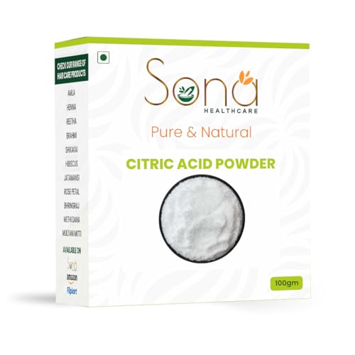 Sona Citric Acid Powder 100% Pure Food Grade Lemon Crystals Anhydrous Citric Acid Powder For Food Bath Cleaning & Preserving 100 gm