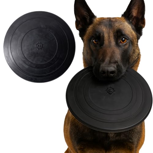 Monster K9 Aero Disc | for Toughest Chewers. Lifetime Guaranteed | VULCRON™ Natural Rubber | Made in USA | K-9 Tested | Durable Flying Dog Toy for Aggressive Chewers | Tug & Fetch | Med/Large, 8.5'