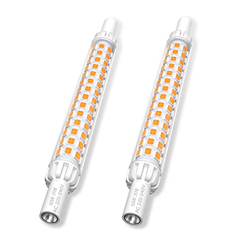 Klarlight R7s 118mm LED 10W Linear Light Warm White 3000K J118 Type Double Ended Reflector Bulb Replacement 60W R7S Halogen Bulb for Floodlight Lamp Wall Lamp 12 * 118mm Non-Dimmable [2-Pack]