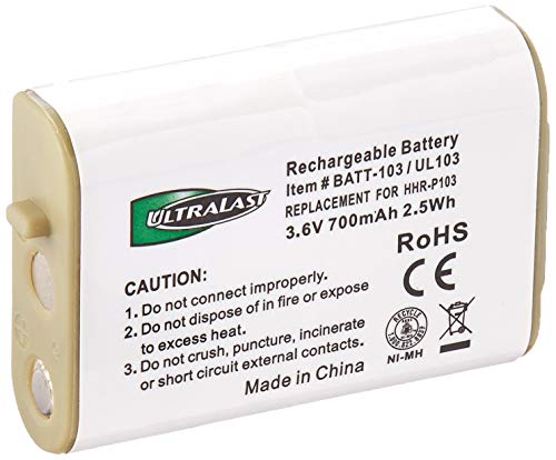 Ultralast UL-103 Cordless Phone Battery for Panasonic HHR-PP103 Equivalent,Silver