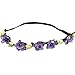 Floral Fall Cute Stretch Flower Crown Party Headband Wedding Hair Wreath F-003 Purple