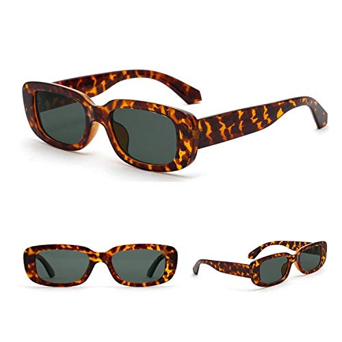 Image of ADE WU Rectangle Sunglasses for Women Men Retro 90s Sunglasses Trendy Black Tortoise Shell Glasses Y2K