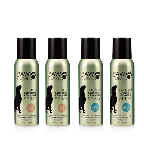 PAWFUME Premium Grooming Dog Spray (Blue Ribbon, Pack of 2) + Premium Grooming Dog Spray (Show Dog, Pack of 2)