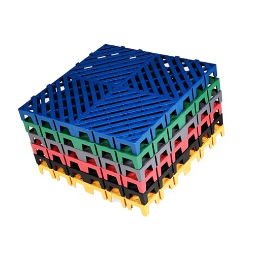 4/8/16/20 piezas de rejillas de piso for lavado de autos, paneles de rejilla modulares y de libre conexión, rejillas de drenaje de plástico, adecuadas for cubiertas y garajes(Color1,20 pieces)