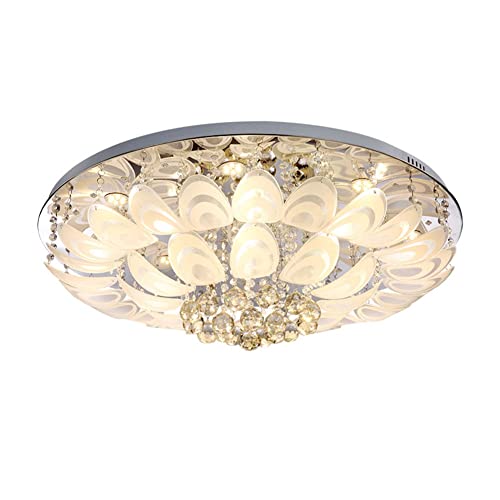 Plafonnier LED allumable rond en cristal K9 45 cm pour lustre de plafond