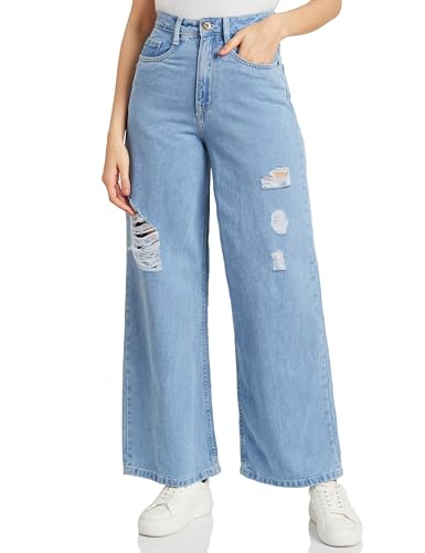 Image of Amazon Brand - Symbol Women Baggy Wide Leg Jeans (High Rise | Full Length) (Available in Plus Sizes)