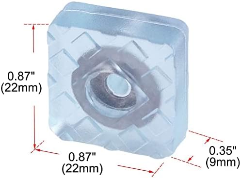 20 Pieces Rubber Feet Protectors, Square Rubber Feet for Furniture Grippers for Wooden Floor, Screw in Anti-slip Pads