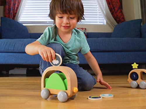 Kiwico - Magnetic Car Set, Early Learning Toy, Wooden Montessori Inspired Train Toy For Toddlers, Ages 1+ #TOP1