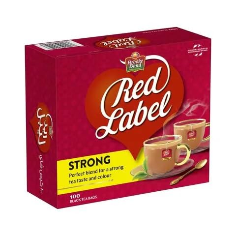 Brooke Bond Red Label Tea 100 Black Teabags (200g) | Rich & Aromatic Black Tea for a Refreshing Brew | Strong Flavor & Premium Quality (Pack of 1)