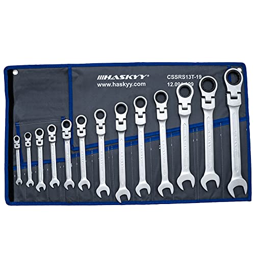 HASKYY 13-Tlg Gelenk-Ratschenschlüssel Satz Set 8-32 mm...