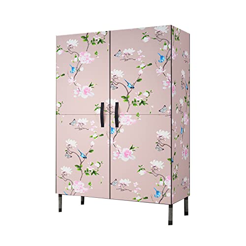 Foldable Wardrobe Bedroom Living Room Clothes Storage Organiser All Steel Frame with Hanging Rail, Shelves Portable Wardrobe (Color : D, Size : 85x45x175cm)