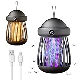 Mosquito Killer Lamp, Rechargeable Electric Fly Killer, 5W Waterproof Bug Zapper, Electric Mosquito Zapper for Indoor and Outdoor, Insect Pest Fly Killer for Home, Camping (Gray)