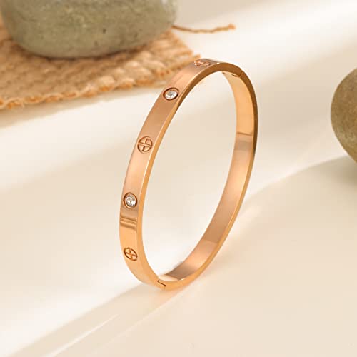 Yufanhy YF-111 Cuff 18K Gold Plated Stainless Steel Bracelet For Women Girl For Women Novelty And Mother Daughter Bracelet Jewelry Oval Bangle Witness The Of Love Wedding thumb #7