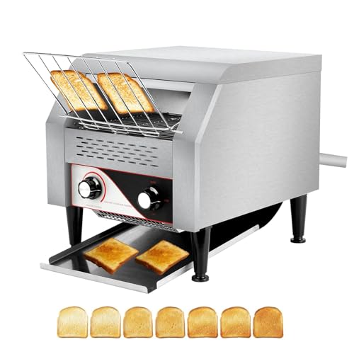 Kindevieft Tostadora Comercial con Cinta Transportadora, Tostadora EléCtrica De Acero Inoxidable, Tostadora De Encimera, Tostadora De Pan De Alta Resistencia De Grado Alimenticio,300Slices/Hour