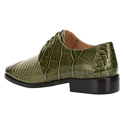 Image of LIBERTYZENO Mens Animal Print & Plain Genuine Leather Adults Lace Up Oxford Dress Shoes for Easter Gift